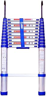 WLABCD Scale Telescopiche Scala Portatile Pieghevole Alluminio con Ganci, Scala Estraibile Multiuso Blu per Loft Ingegneristico, Capacità 330Lbs,2M / 6.6Ft.