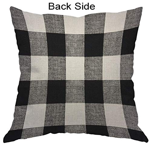 Moslion Plaid Pillow Cases Vintage Classic Black White Lattice Gingham Buffalo Check Throw Pillow Covers 18 X 18 Inch Cotton Linen Cushion Cover For Men Women #TOP1