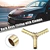 X AUTOHAUX 2pcs 6mm Copper Barb Hose Fitting Tee Y Shape 3 Way Connector #1