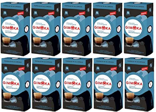 Gimoka - Compatibile Per Nespresso - Capsule Alluminio - 100 Capsule - Gusto DECAFFEINATO - Intensità 7 - Made In Italy