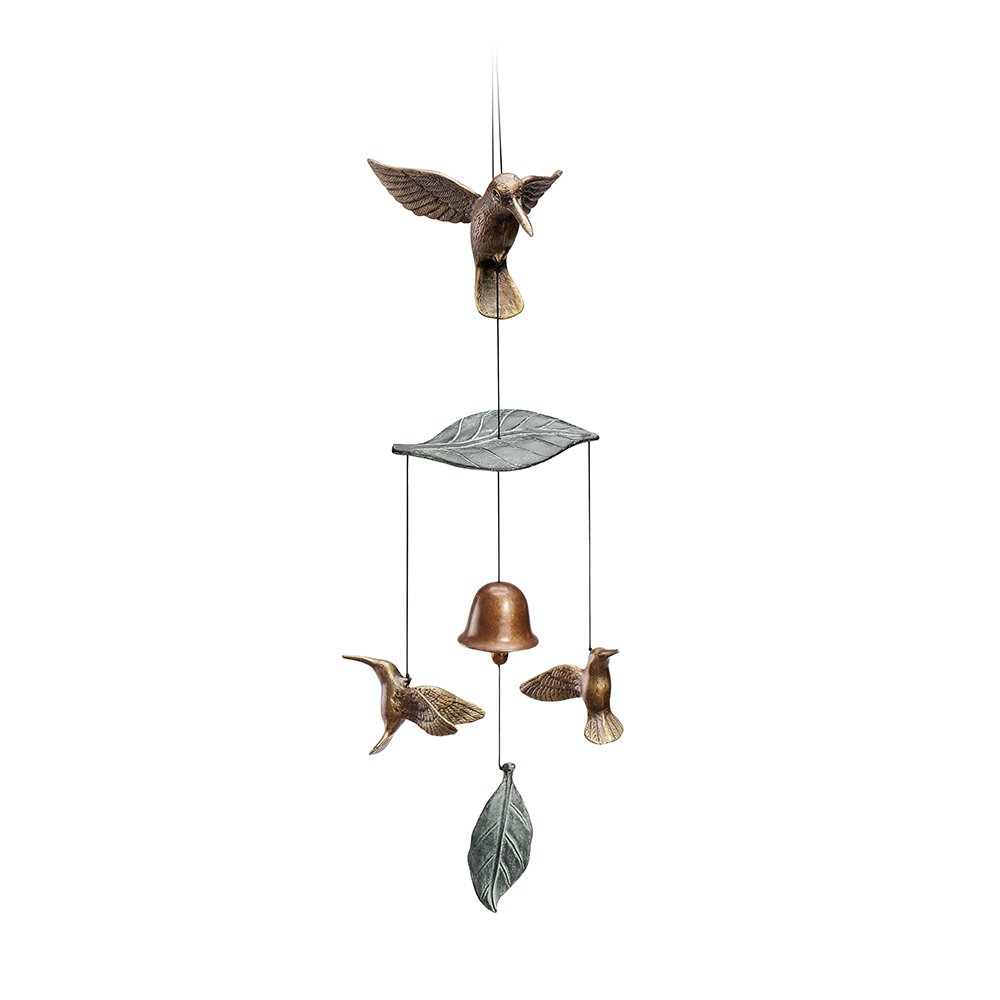 Colibri Trio Wind Chimes cloche jardin laiton décoration suspendue balcon terrasse
