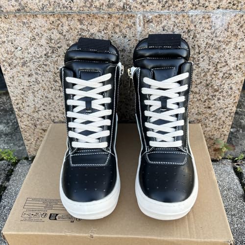 Street Style Vintage Women High-top Sneakers Soft Leather with Zipper Retro Fashion Unisex Trainers Shoes3