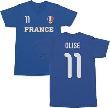 Amazon.com: France Olise 11 Inspired Soccer Jersey Style 2-Side