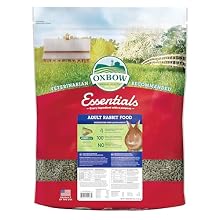 Oxbow Essentials Rabbit Food, Adult, Made with Oxbow Timothy Hay for Rabbit, Pet Pellets with Vitamins & Minerals, Small Animal Pet Products, Bunny Food, Made in USA, High Fiber, 25 lb. bulk bag