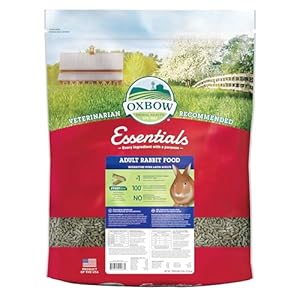 Oxbow Essentials Adult Rabbit Food – All Natural Adult Rabbit Pellets- Fiber Rich Formula- All Natural Vitamins & Minerals- No Seeds and Artificial Ingredients- Made in the USA – 25 lb.