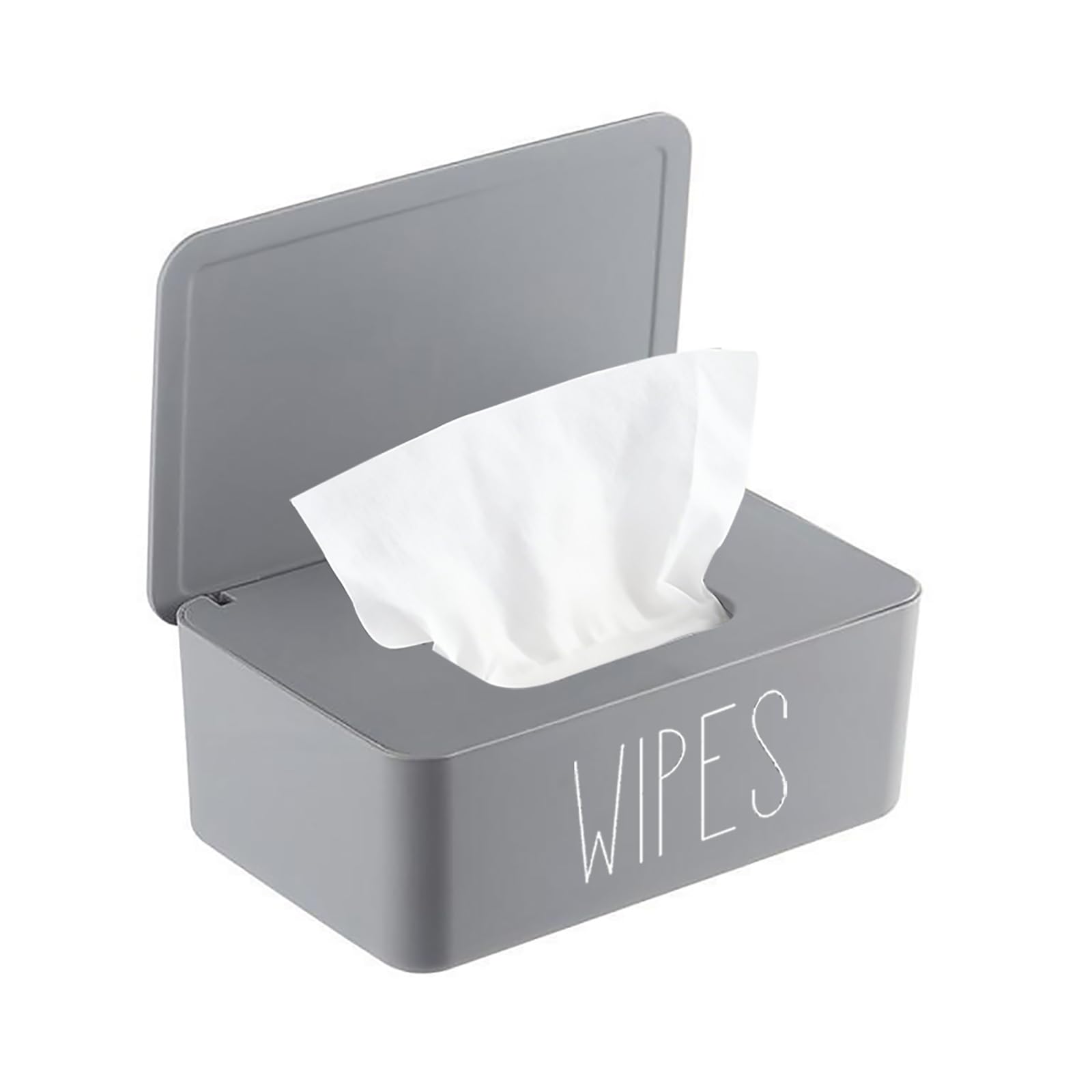 illikkuyax Sleek Baby Wipes Dispenser Easy to Access Bathroom Flushable Butt Wipes Container Holder Refillable,7.28" L x 4.80" W x 2.75" H (Grey)