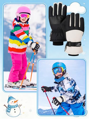 Image of Geyoga Kids Waterproof Winter Snow Ski Gloves