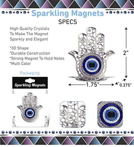 Imán decorativo Aqua79 Hamsa mano ojo azul 2 pulg miniatura 3
