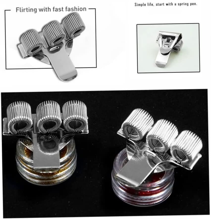 Ashton And Wright Portapenne Triplo In Metallo Con Clip Tascabile, Ideale Per Medici/infermieri/piloti, Singolo, Argento - Foto 4