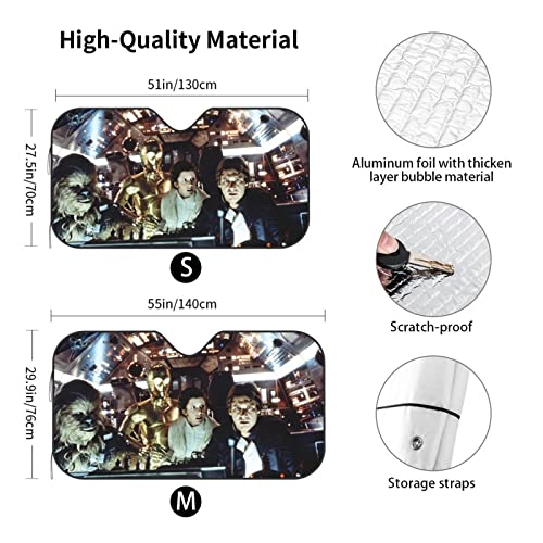 Anime Car Windshield Sunshade Funny Automotive Sun Shade Visor Foldable Window Uv Reflector For Cars Suv Trucks Keep Vehicle Cool (51"X27.5" Small-Size #TOP2