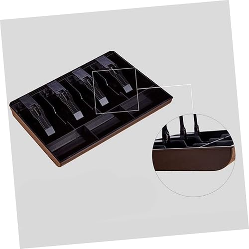 Miniatura 6 de Cajas de cajero Ficial Bandeja de inserción de cajón de efectivo Bandeja de 5 rejillas Bill Box Bandeja de monedas Organizador de efectivo para