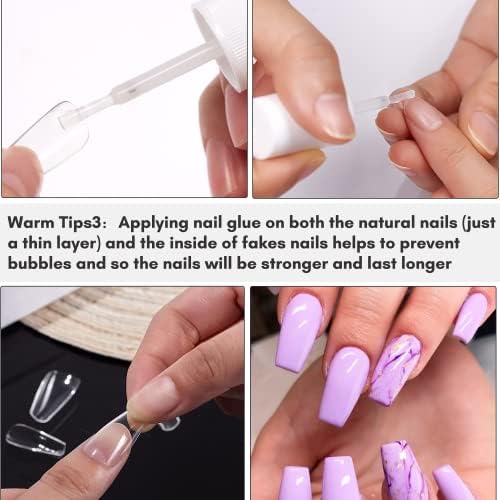 Makartt Nail Glue for Acrylic Nails, Brush on Nail Glue for Nail Repair, Professional False Nail Adhesive Glue for Broken Nails Long Lasting