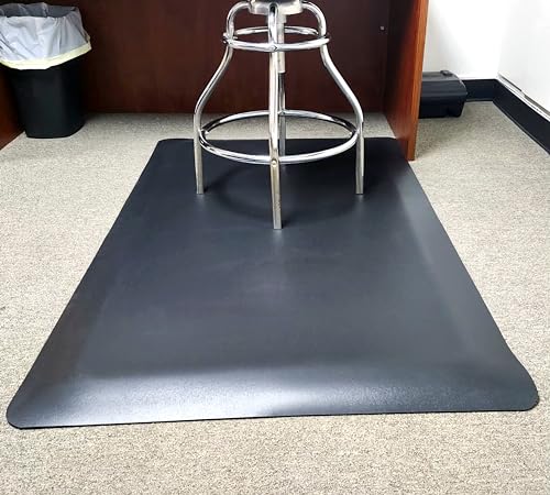 Rhino Mats HDT-2436RNS Heavy Duty Top Anti-Fatigue Mat with Rhi-No-Slip, 2' Width x 3' Length x 1/2" Thickness, Black