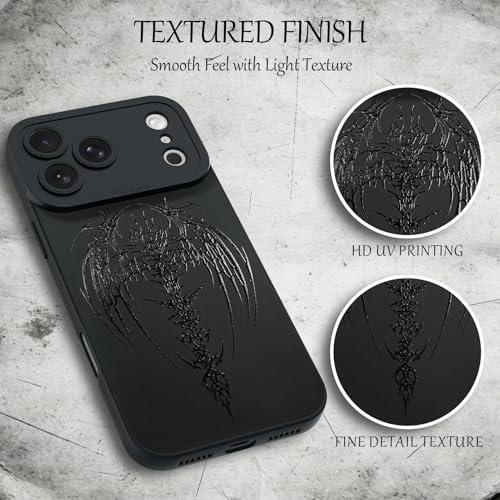 KANGHAR Designed for iPhone 17 Pro Max Case, Black Goth Bat Wing Pattern by KANGHAR - Used condition - Image 3