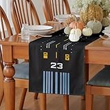 Meugesoi Lustiger Flughafen Tischläufer Leinen Flugzeug Pilot Läufer Tisch Abwaschbar WaschbareLandebahn Runner 30x180 cm für Küche Table Esstisch Couchtisch Tischdecke Dekoration