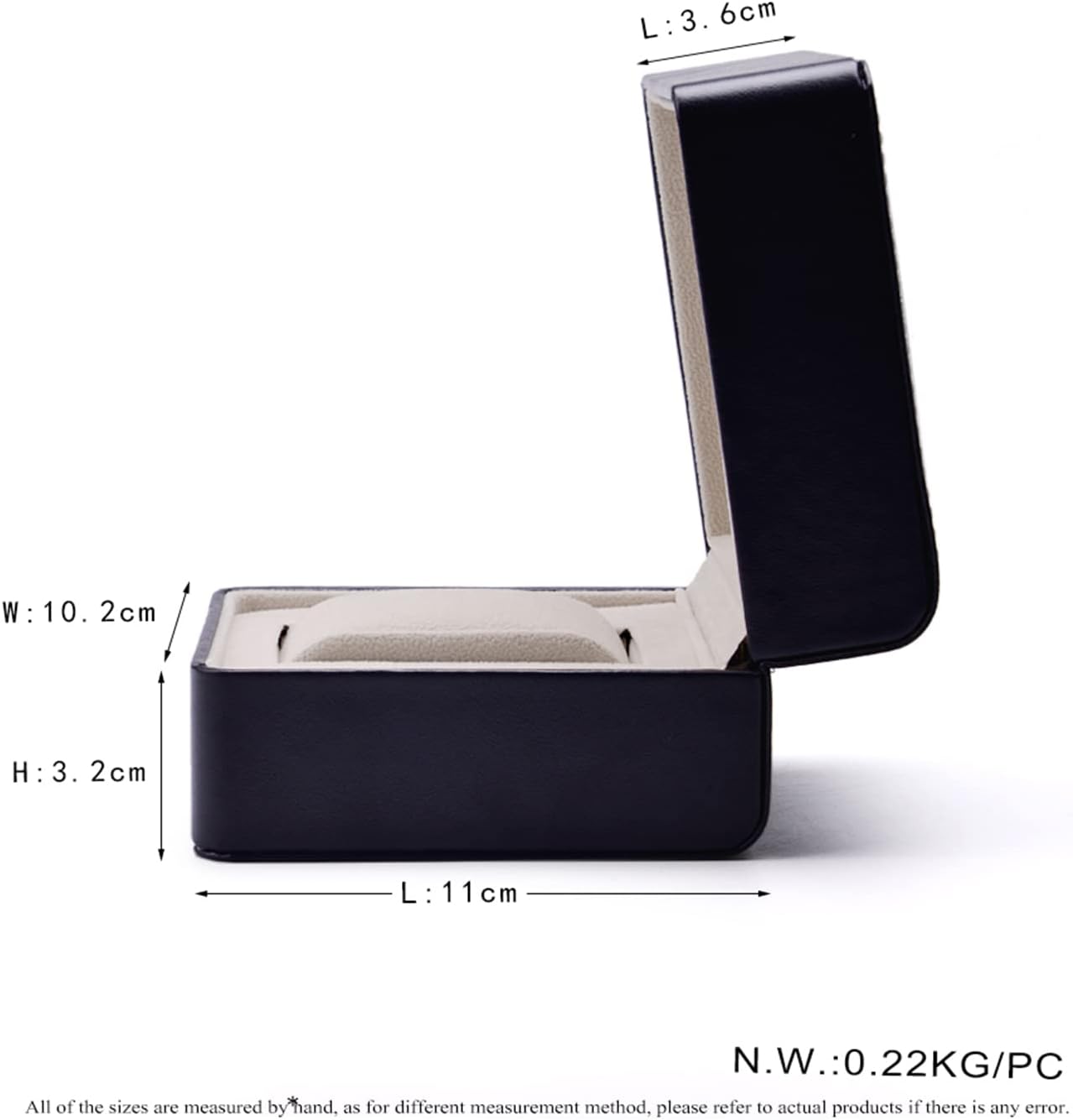PU Leather Wristwatch Display Case Organizer for Men and Women Black Single Watch Gift Box