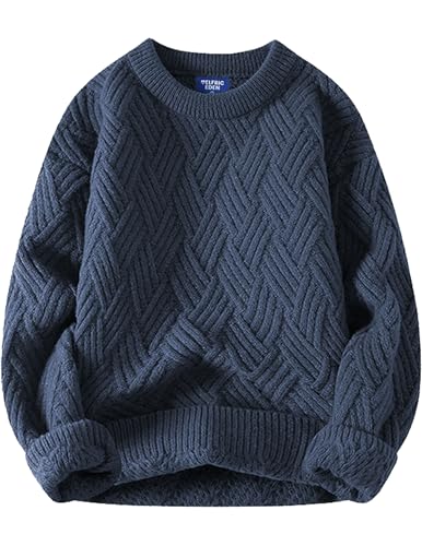Image of Aelfric Eden Vintage Oversized Sweaters Crewneck Knit Pullover Baggy Loose Casual Cable Sweater 2025 Fall Clothes