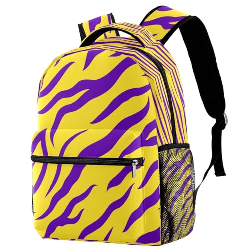 Sac à dos d'école pour adolescents motif tigre multicolore 29x20x40cm