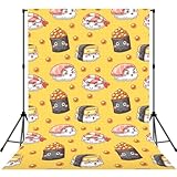 Sushi Lindo y Divertido,Fondo fotográfico, Accesorios para Fotos de 152 x 213 cm para decoración de Fiestas y hogares.