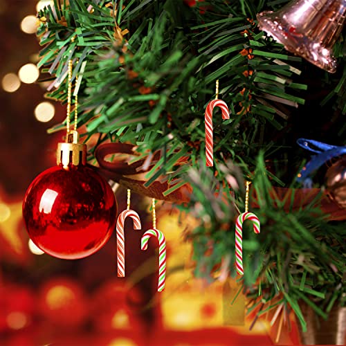 50 Pcs Miniature Christmas Crutch Candy Swirl Ornaments Christmas Tree Fake Candy Polymer Clay Charm For Diy Phone Case Key Holder Ornament Christmas Tree Party Decorations #TOP2