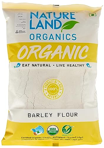 Image of Natureland Organic Barley Flour /Jau Flour 500 Gm - Healthy Organic Flour & Natureland Organics Bajra /Pearl Millet Flour 500 Gm - Organic Flour