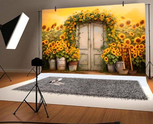 Fondo fotográfico vintage de flores amarillas 300x250 cm miniatura 6