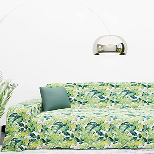 Byour3 - Sofabezug Baumwolle Gemischte 2 3 4 Sitzer Sofa Cover Sofaüberwurf Gedrucktes Muster Auch Für Ecksofa L U Form Sofa-Couch Abdeckung Alles Couchbezug Abwaschbar (Tropical 1, 2 Sitzer) Cover