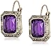 1928 Jewelry "Deep Siberian" Square Faceted Drop Earrings