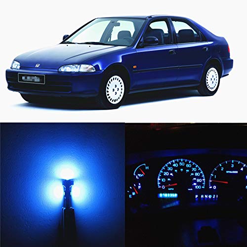 WLJH Ice Blue Instrument Panel Dash Cluster Gauge Speedometer Led Light Kit Fits 1992-2000 Honda Civic EG EX EK EJ SRS DX LX SI HX Civic Del Sol, Pack of 23