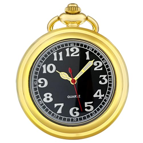 Image of Vintage Quartz Pocket Watches for Men with Chains, Analog Pocket Watch for Women, Gifts for Dad /Grandpa Gifts for Him for Birthday