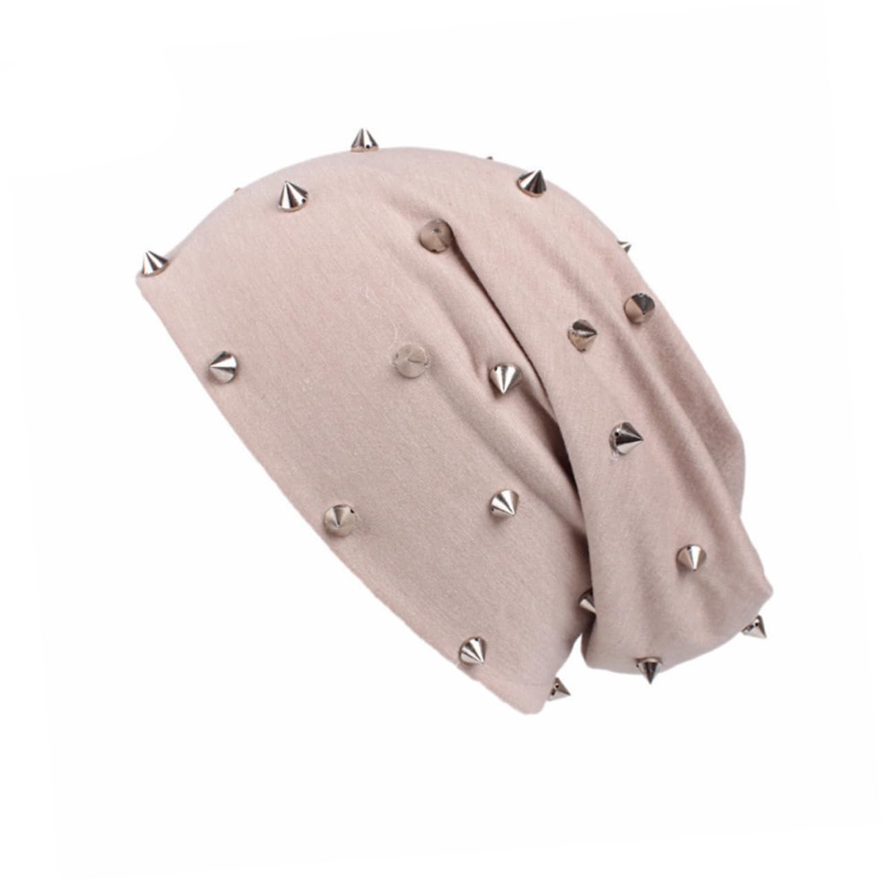 GALPADA 6pezzi Beanie Con Rivetti Punk Cappello Turbante Autunnale Per Chemoterapia Cappello Comodo e Caldo Beige