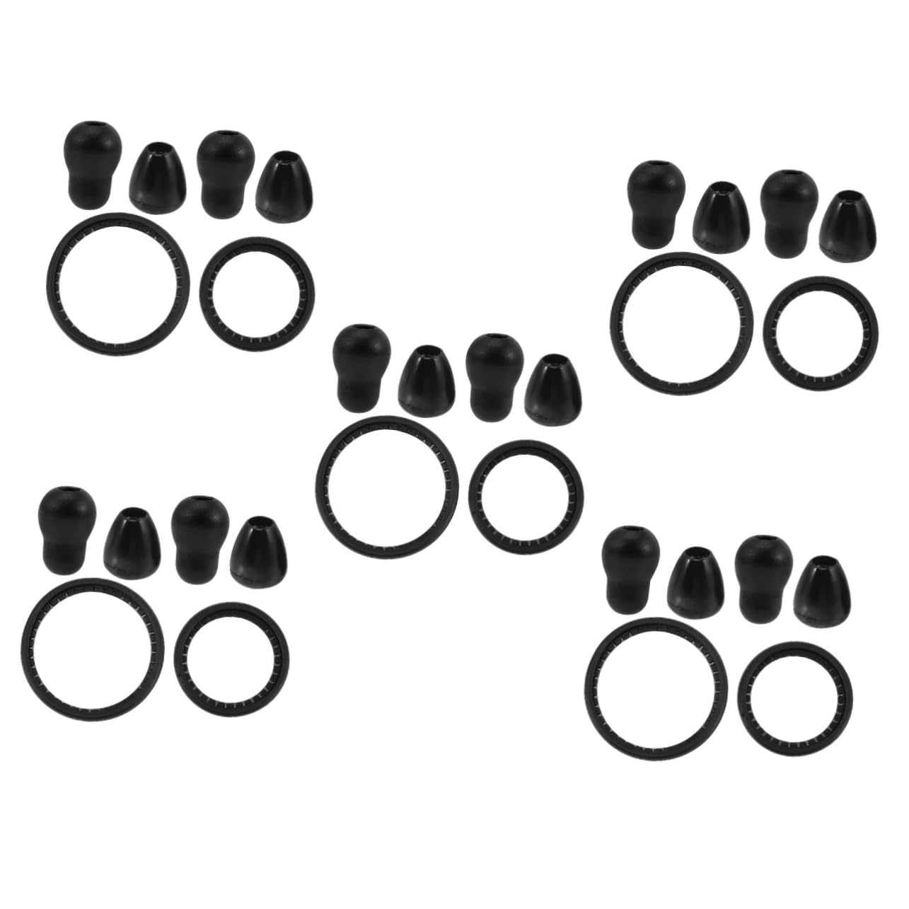 ULTECHNOVO 10 Juegos Accesorios para estetoscopios para los auricular enchufe de oído oidos earbuds reemplazo cubierta de campana Educación física Black