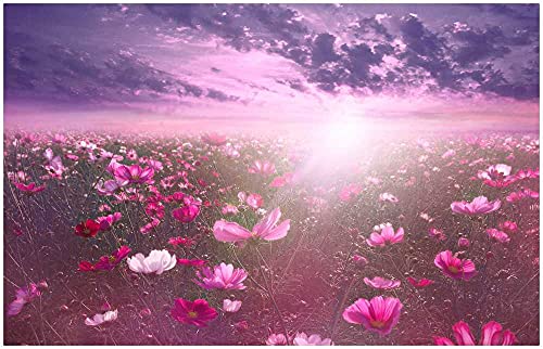 1500 Pièces Puzzle,Puzzles pour Adultes,Puzzle en Bois,Cadeaux De Jeux Amusants en Famille - Lever du Soleil Et des Fleurs Cover