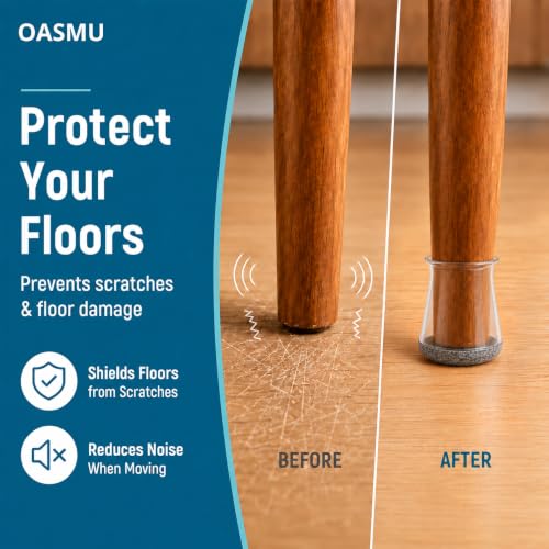 Image of 16 Pcs Chair Leg Protectors for Hardwood Floors, Silicone Felt Furniture Leg Cover Pad for Protecting Floors from Scratches and Noise, Smooth Moving,X-Small(Fit Round Diameter:1 /2 inch to 5 /16 inch)