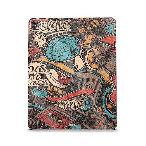 Image of MightySkins Carbon Fiber Skin Compatible with Apple iPad Pro 12.9 inch M2 6th Gen (2022) Full Wrap Kit - Orange Hip Hop | Protective, Durable Textured Carbon Fiber Finish | Made in The USA