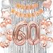 60th Birthday Decorations-Rose Gold 60th Birthday Party Supplies 60th Number Balloons 40 Inch