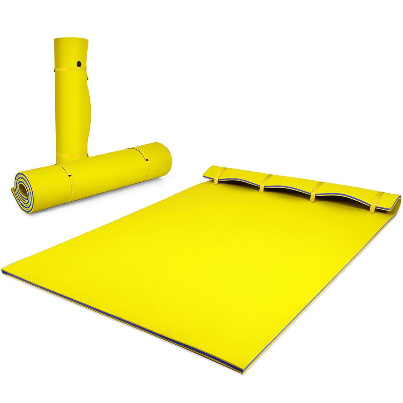 Tappeto Galleggiante, Tappeto d'Acqua Galleggiante Resistente agli Strappi per Lago, Tappeti Galleggianti per Piscina Ricreativa, Spiaggia, Lago, Disponibile, Adatto a più Utenti,Giallo,400x150x3.3cm
