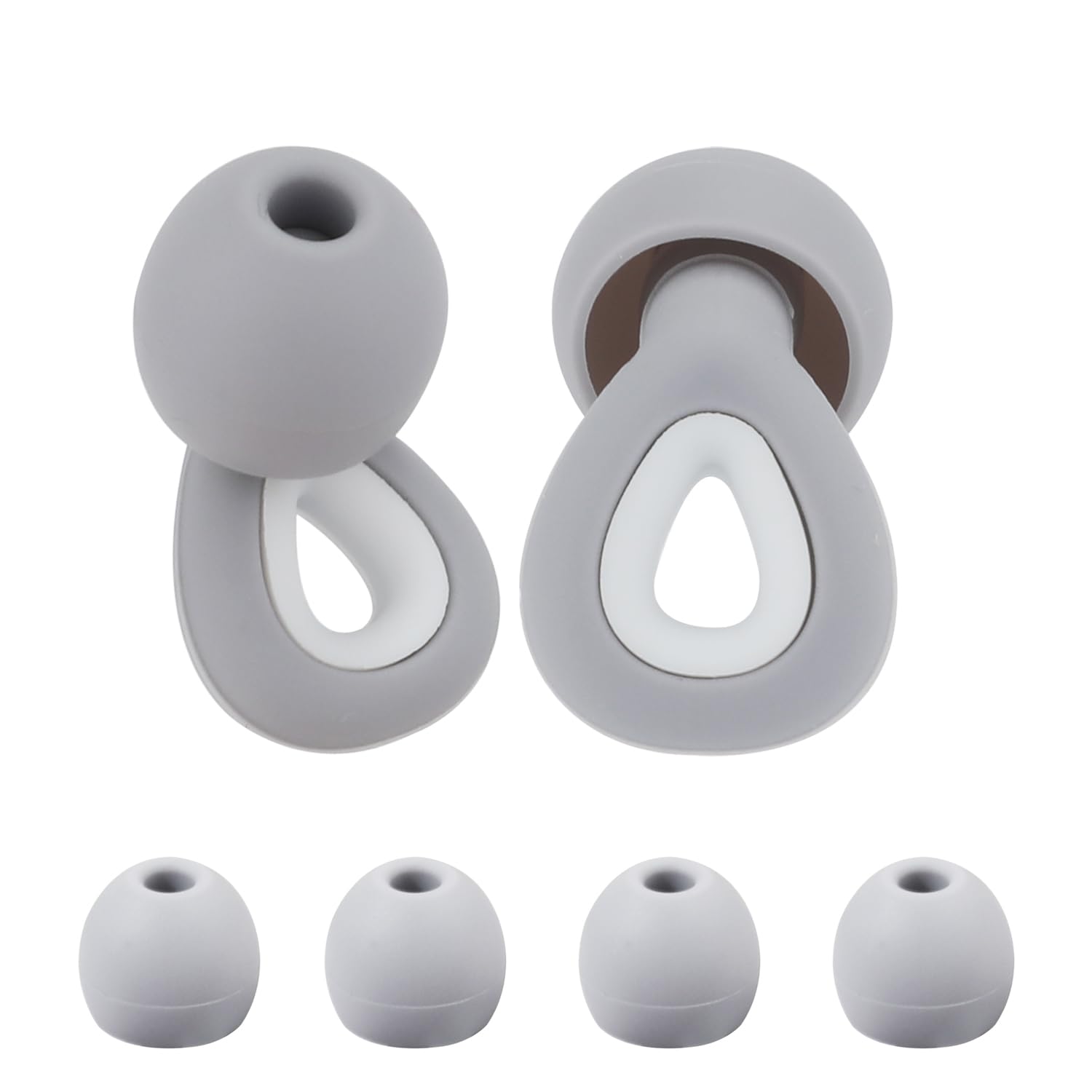 1 Pair Ear Plugs for Sleeping, Noise Cancelling Earplug with 3 Pairs Silicone Caps Waterproof Silicone Earplugs 35dB Noise Reduction Earbuds for Swimming, Sleeping, Concerts, Kids and Adults