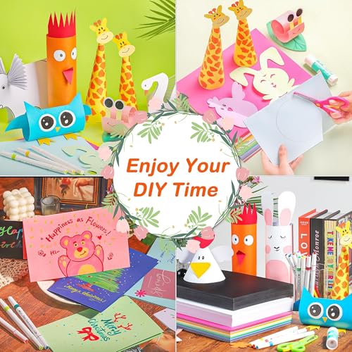 100 Sheets Colored Cardstock 25 Colors - 8.5 X 11 Inches Art Crafts Construction Paper, 92lb/250gsm Heavy Weight Thick Card Stock Paper for Printer, DIY Cards Making, Scrapbooking UAP24MX100 - Thumbnail 6