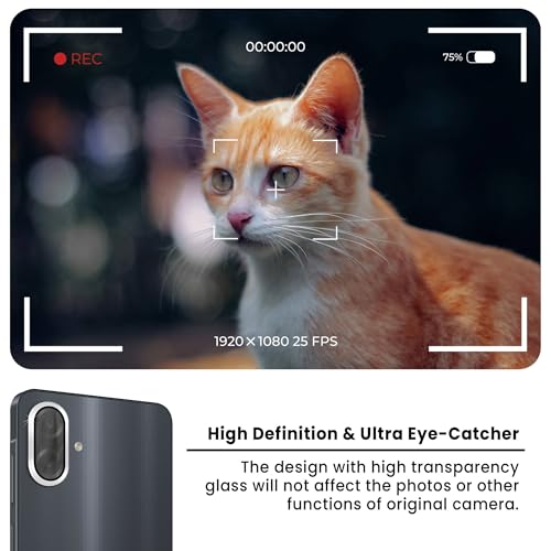 Image of FIRST MART Silver Camera Ring Guard Protector for Samsung Galaxy F70e, Samsung M07 and A07 | Tempered Glass with Metal Alloy Rings, HD Clear, Scratch Resistant, Case-Friendly | Pack of 1