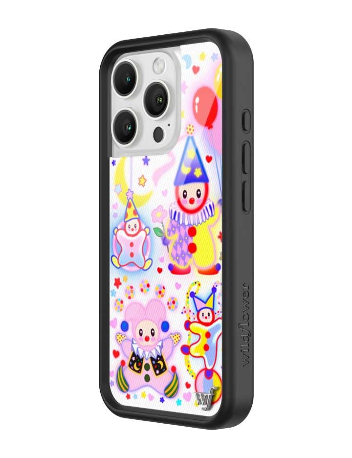 Image of Wildflower Cases - iPhone 16 Pro Compatible - Clown Around | Impact-Certified 6.5 ft Drop Protection Case, Raised Protective Bumper, Cute Aesthetic Design, Women-Owned Small Business