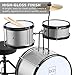 Best Choice Products 3-Piece Beginner Drum Set for Kids Juniors, w/Throne Stool, Cymbal, Drum Sticks, Bass Drum Pedal, 2 Toms - Silver Sparkle