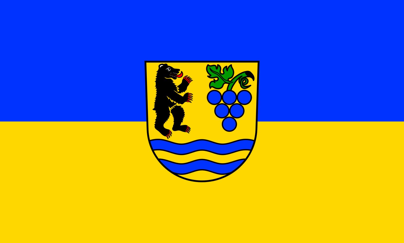 Drapeau Grenzach-Wyhlen grand format paysage 1.35m² pavillon extérieur