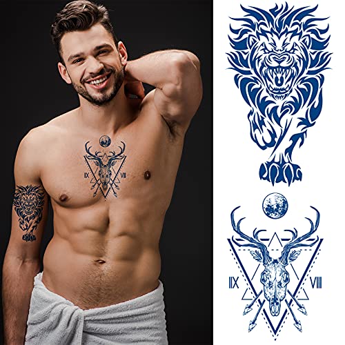 Aresvns Relistic Temporary Tattoo For Men And Women Waterproof Long-Lasting 2-3 Weeks, Semi Permanent Tattoo Classic Scorpion Design Christmas Gift #TOP4