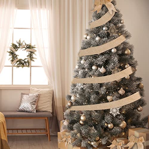 Murealy Natural Burlap Ribbon - Jute Ribbon Wired Burlap Ribbon 2 Inch, Burlap Fabric Ribbon Roll Of 10 Yards, Rustic Ribbon, Christmas Ribbon, Gifts Wrapping Ribbon, Burlap Ribbon For Crafts #TOP7