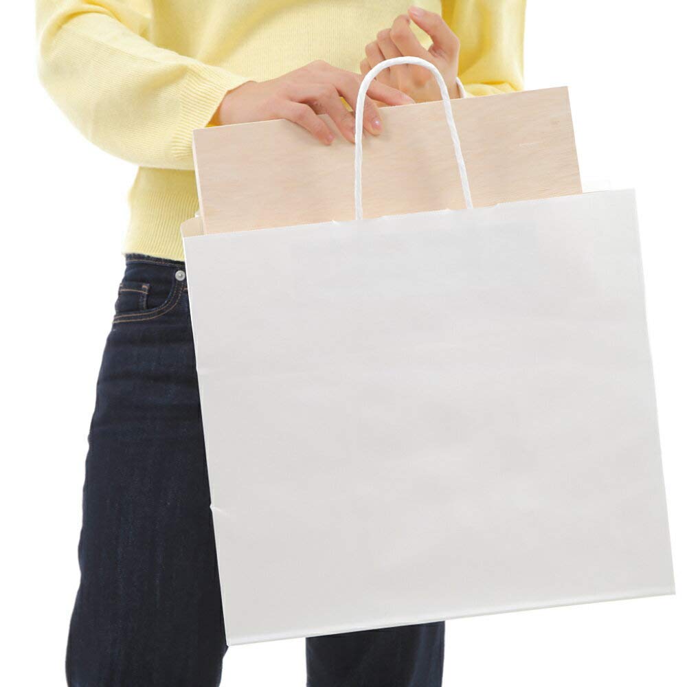 ホワイト紙袋 3枚セット Amazon | 井上紙業 紙袋 手提げ 白 無地 日本製 HA-3 (50枚