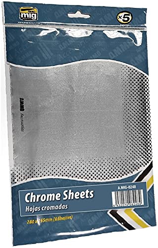Feuilles de Chrome adhésives 280x195 mm MIG8248 avec effet miroir ultra-brillant