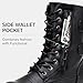 Vepose Women's Black Lace up Combat Boots, Mid Calf Hiking Boots, 929 Size 8 US - Credit Card Wallet Pocket (CJY929 Black 08)