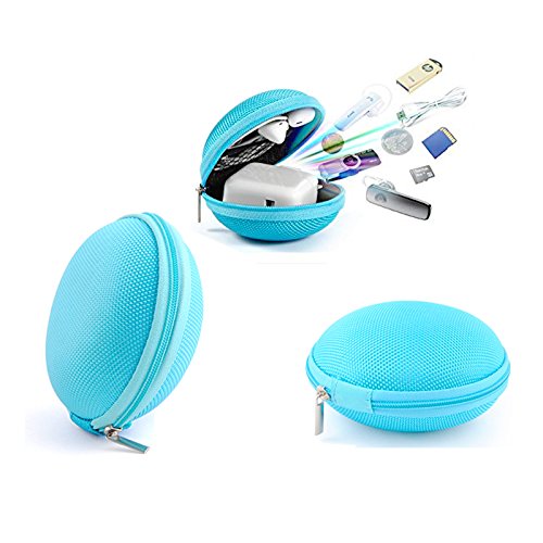 Headphone Case, USB Cable Case, Universal Carrying Travel Case, Hard Carrying Case, Hard Drive Case, Electronics Accessories Case for USB Cable, Flash Drive, Headphone- Blue case