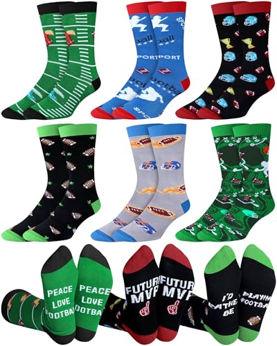 Patelai 6 Pairs Novelty Football Socks
